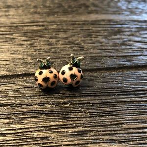 Betsey Johnson pink ladybug stud earrings